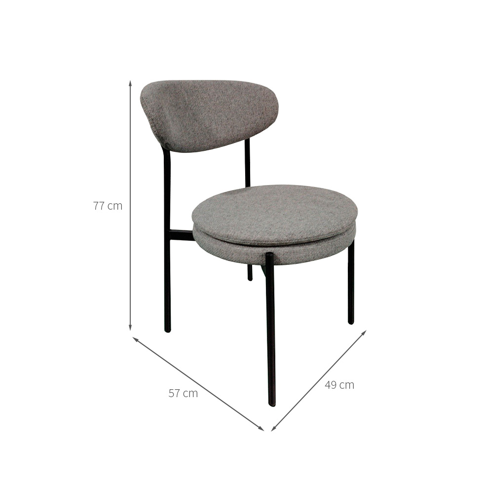 Conjunto com 2 Cadeiras Piscis Cinza Claro