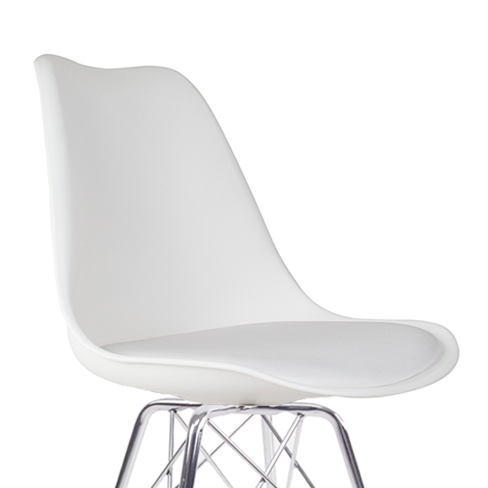 Conjunto com 2 Cadeiras Saar Cromado e Branco