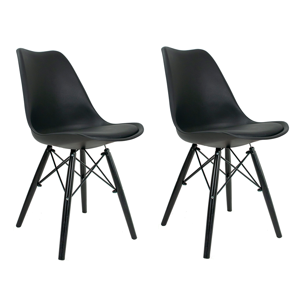 Conjunto com 2 Cadeiras Saar Preto