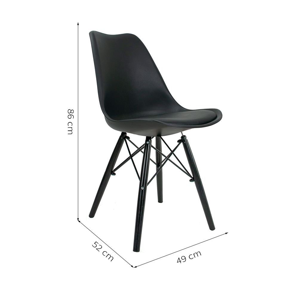 Conjunto com 2 Cadeiras Saar Preto