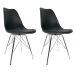 Conjunto com 2 Cadeiras Tower Cromado e Preto