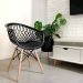 Conjunto com 2 Cadeiras Web Preto e Madeira