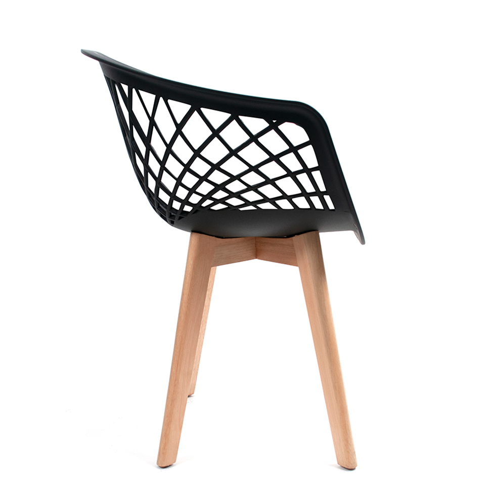Conjunto com 2 Cadeiras Web Wood Preto