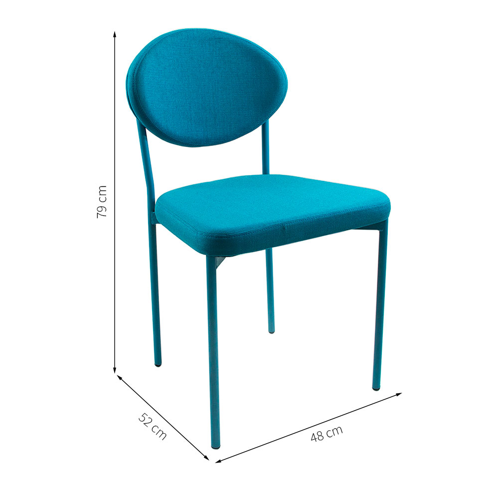 Conjunto com 2 Cadeiras de Cozinha Bella Sarja Azul