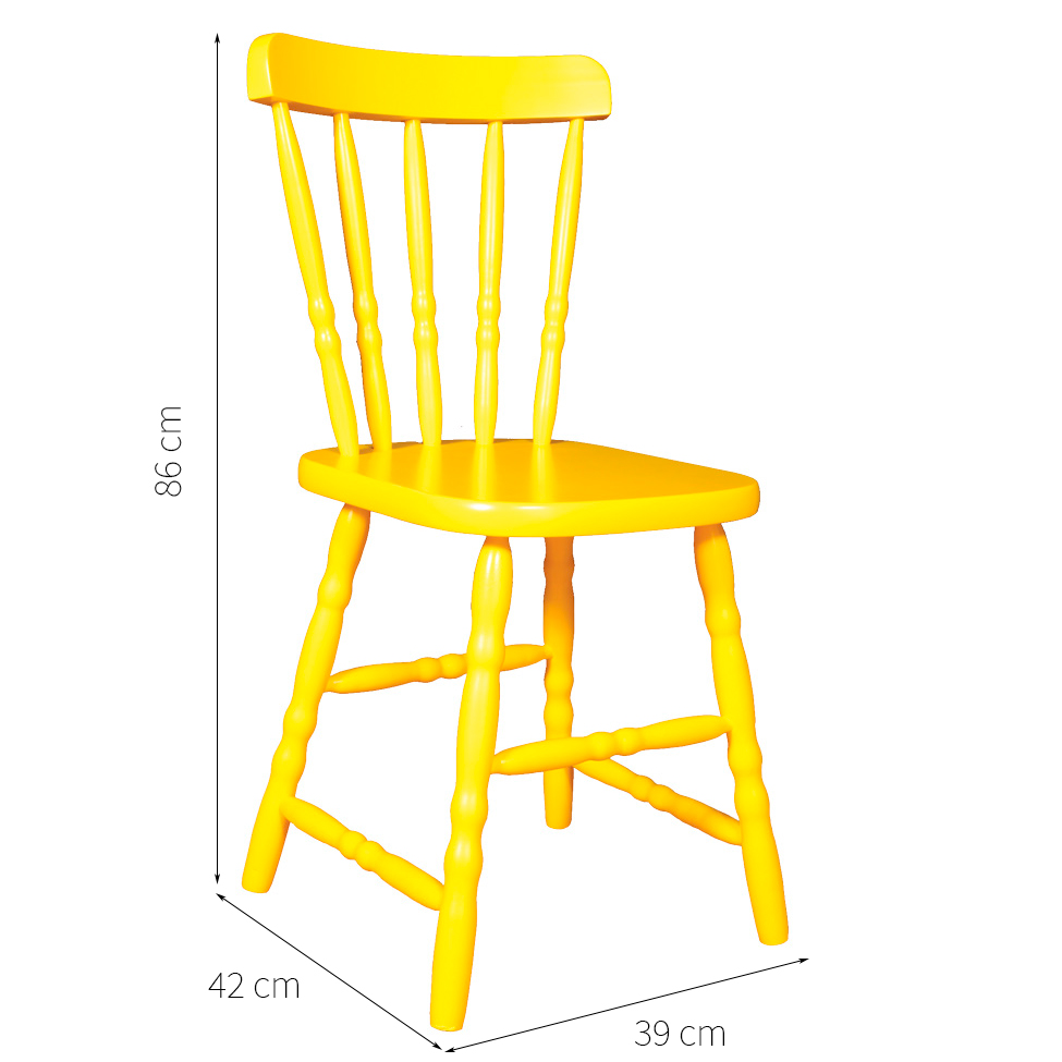 Conjunto com 2 Cadeiras de Cozinha Dalas Amarelo