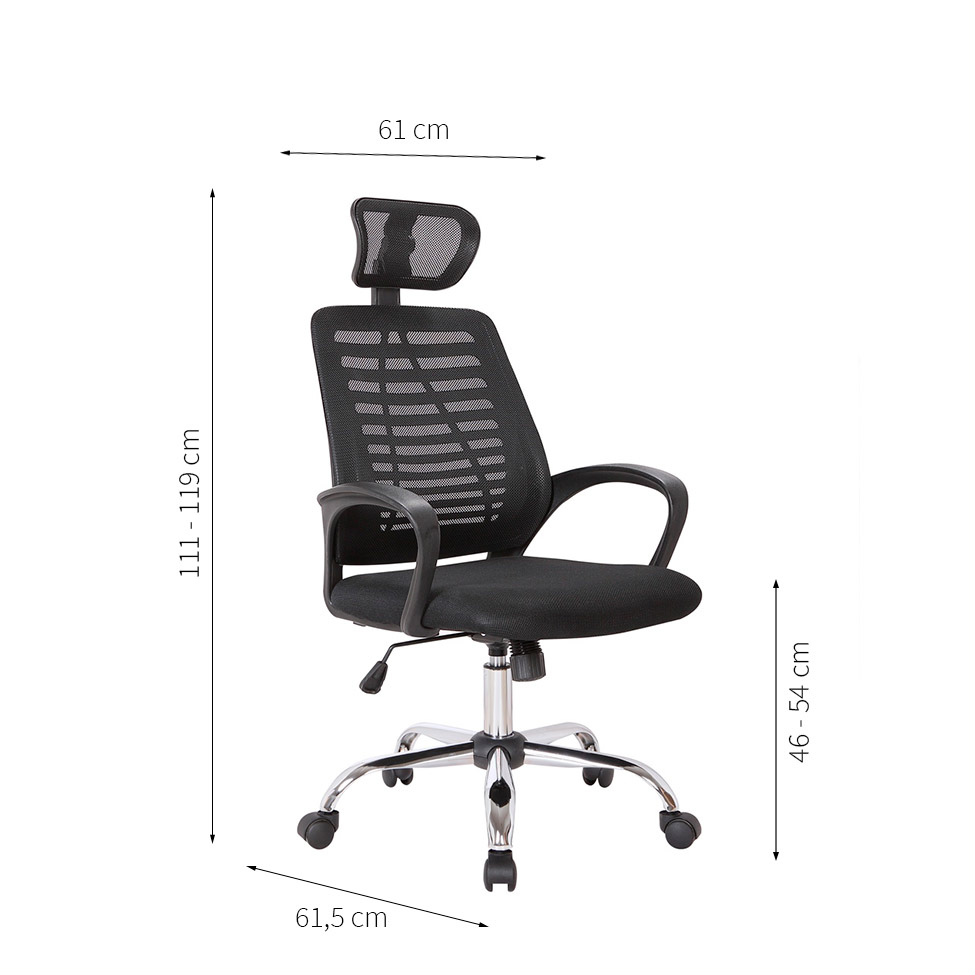 Conjunto com 2 Cadeiras de Escritório Diretor Giratórias Light Preto