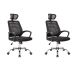 Conjunto com 2 Cadeiras de Escritório Diretor Giratórias Light Preto