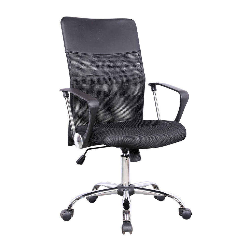 Conjunto com 2 Cadeiras de Escritório Diretor Giratórias Vancouver com Braços Preto