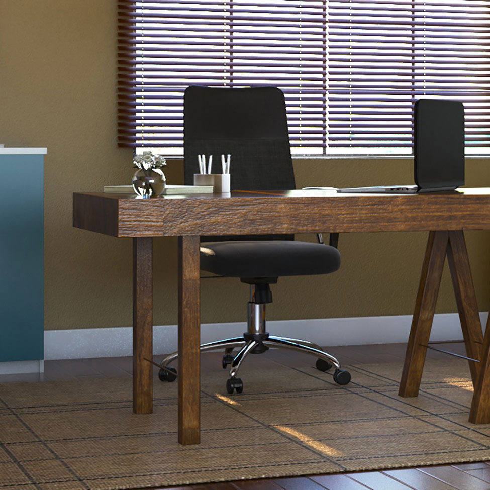 Conjunto com 2 Cadeiras de Escritório Diretor Giratórias Vancouver com Braços Preto