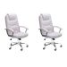 Conjunto com 2 Cadeiras de Escritório Presidente Giratórias Finland Branco