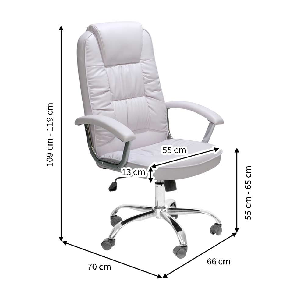 Conjunto com 2 Cadeiras de Escritório Presidente Giratórias Finland Branco