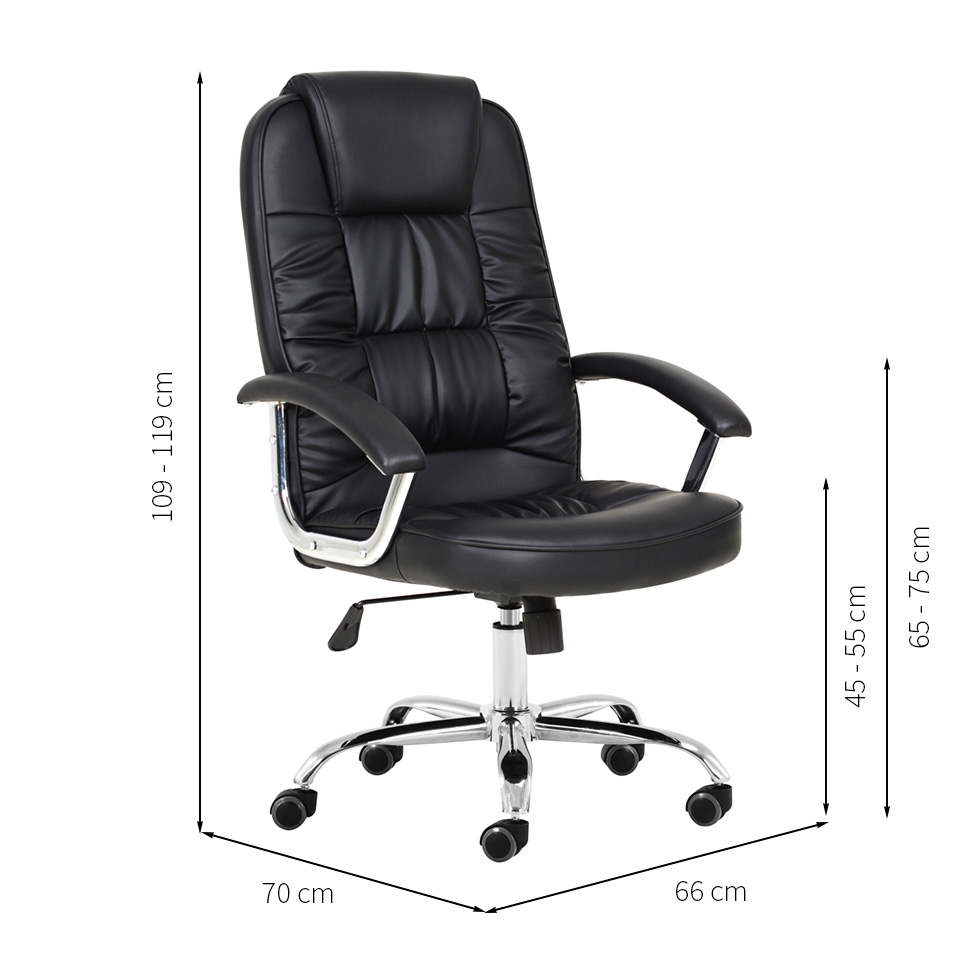 Conjunto com 2 Cadeiras de Escritório Presidente Giratórias Finland Preto