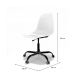 Conjunto com 2 Cadeiras de Escritório Secretária Eames Office Branco e Preto