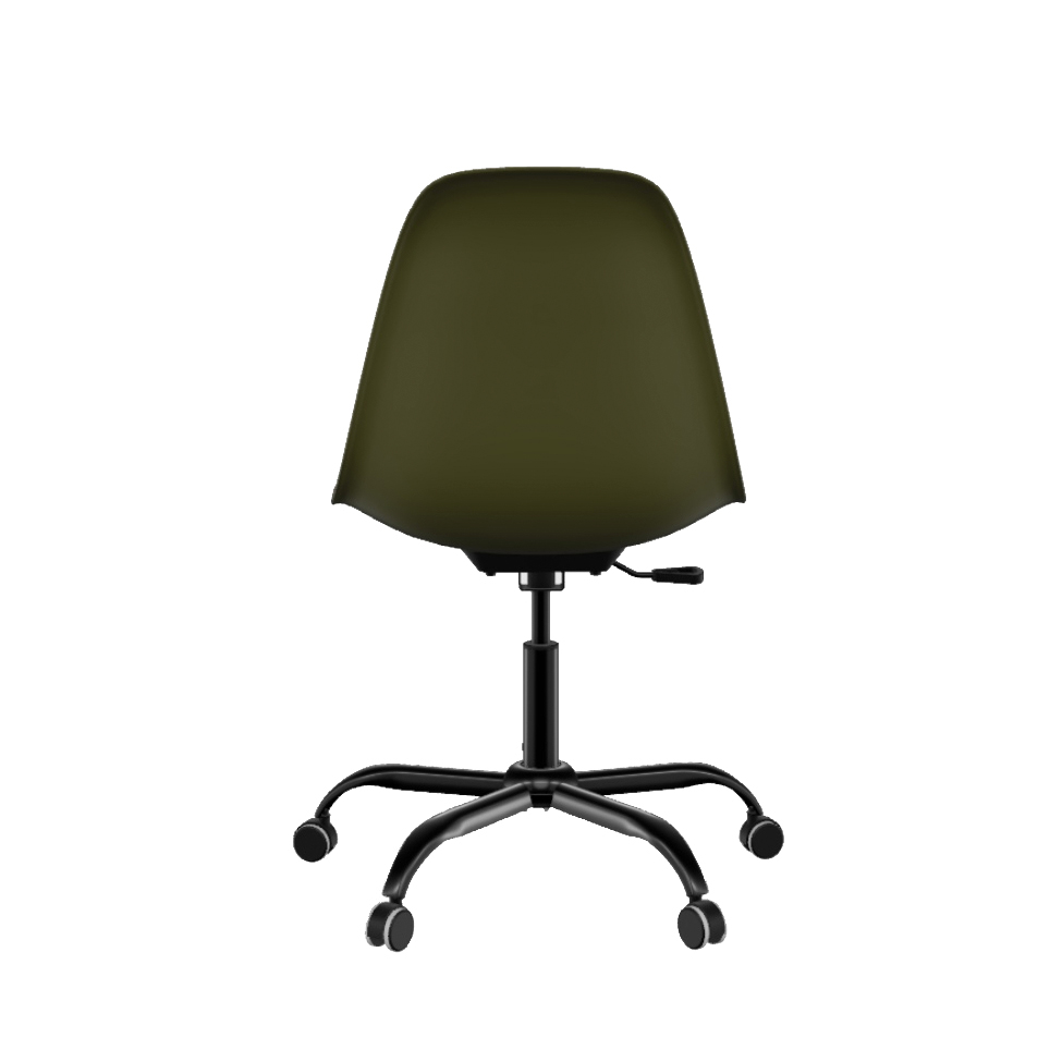 Conjunto com 2 Cadeiras de Escritório Secretária Eames Office Musgo e Preto