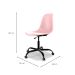 Conjunto com 2 Cadeiras de Escritório Secretária Eames Office Rosa e Preto