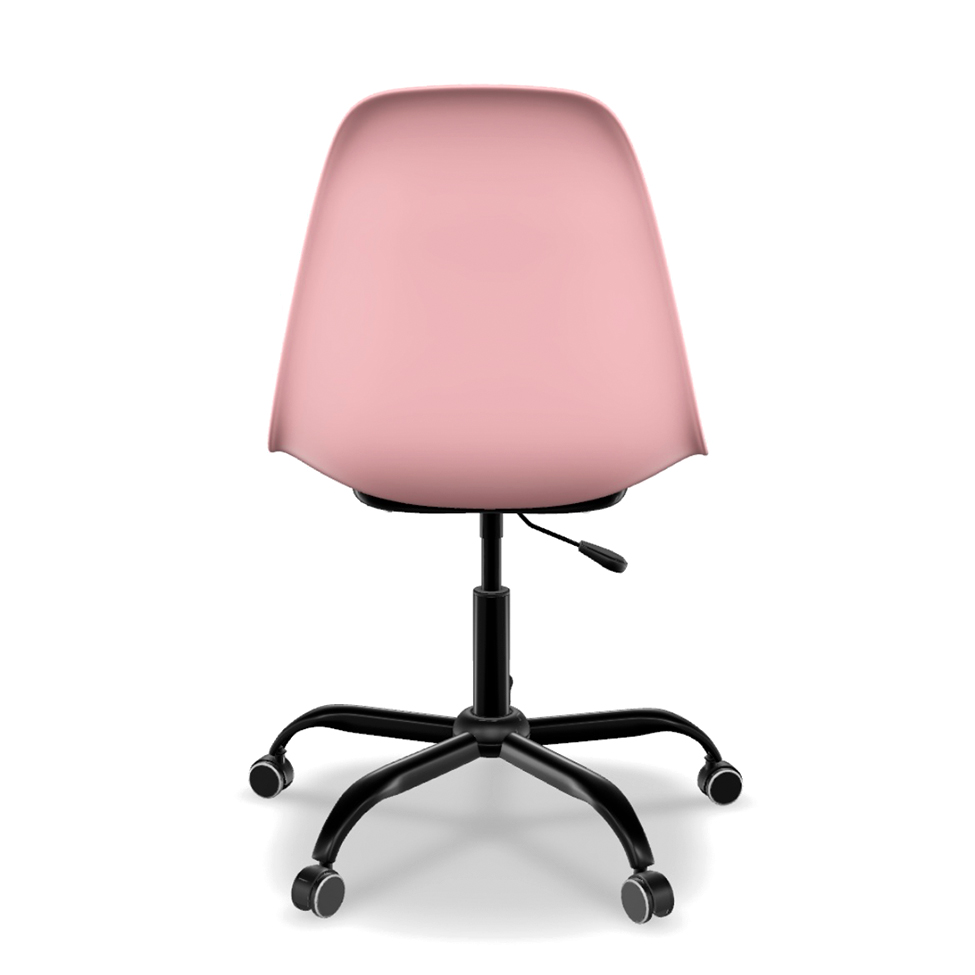 Conjunto com 2 Cadeiras de Escritório Secretária Eames Office Rosa e Preto