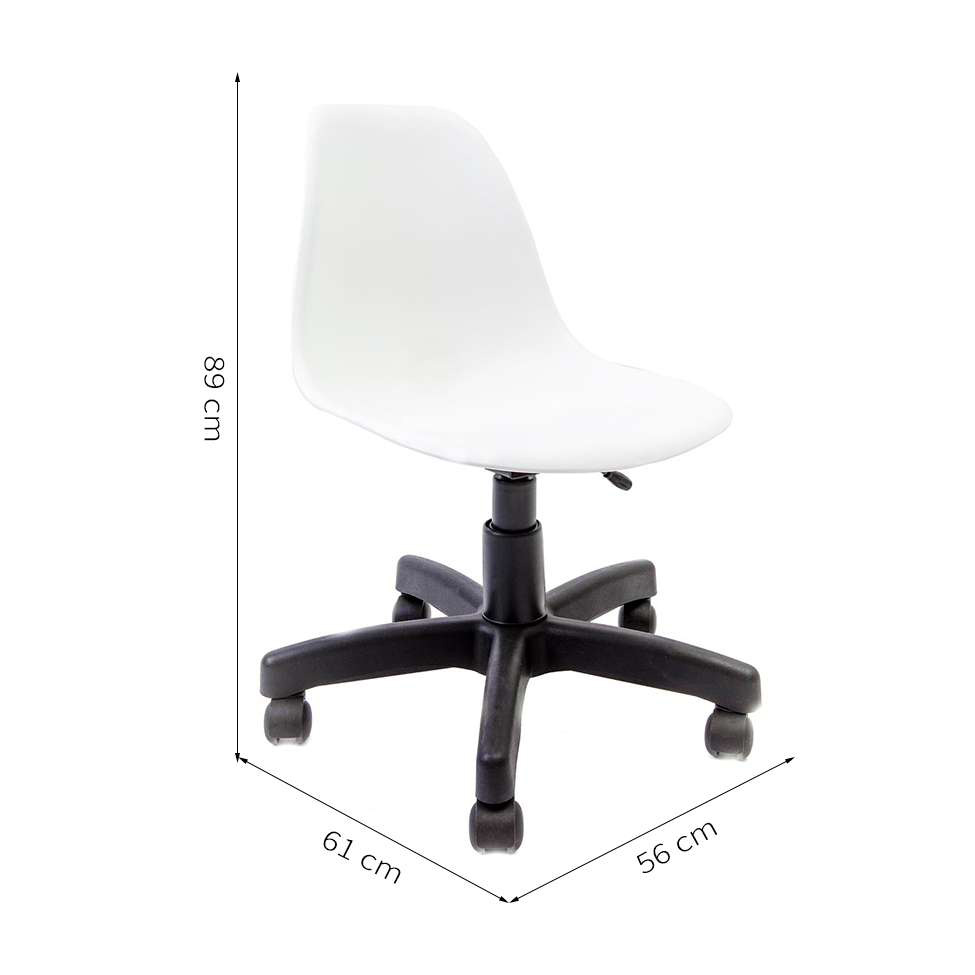 Conjunto com 2 Cadeiras de Escritório Secretária Eames Rioja Branco