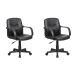 Conjunto com 2 Cadeiras de Escritório Secretária Giratórias Clean Preto