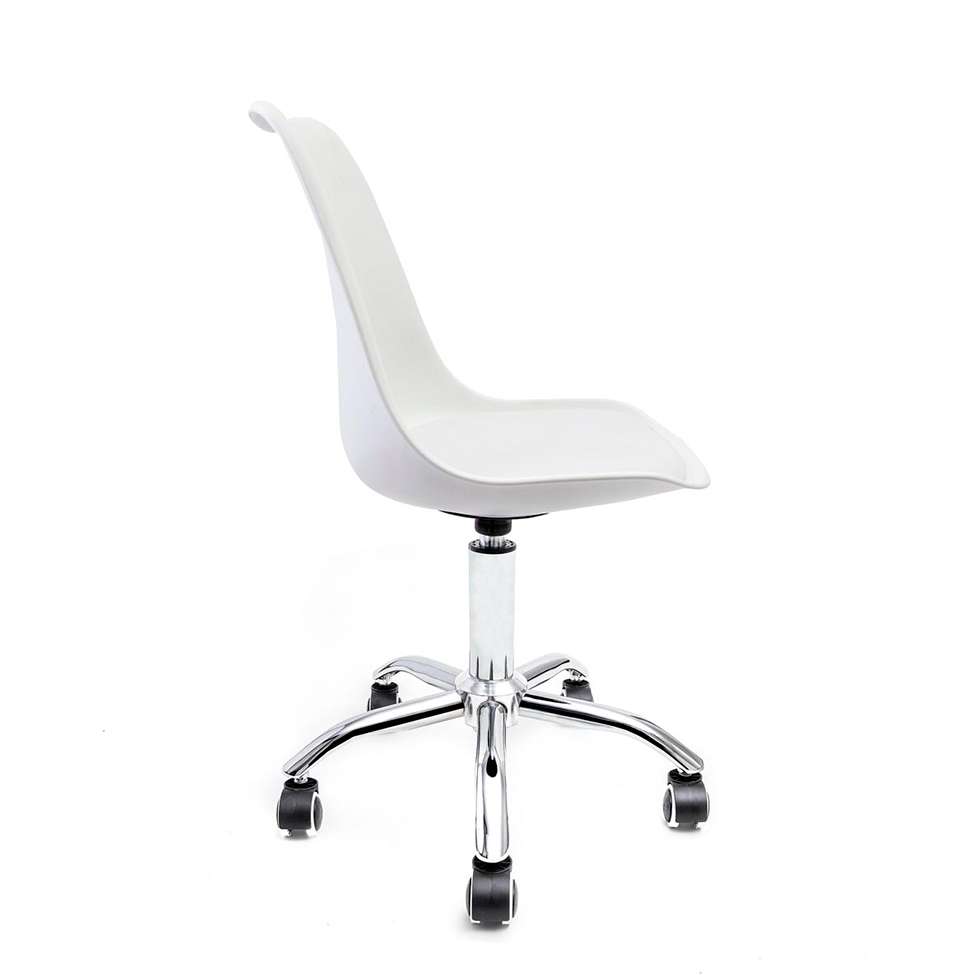 Conjunto com 2 Cadeiras de Escritório Secretária Saar Cromado e Branco