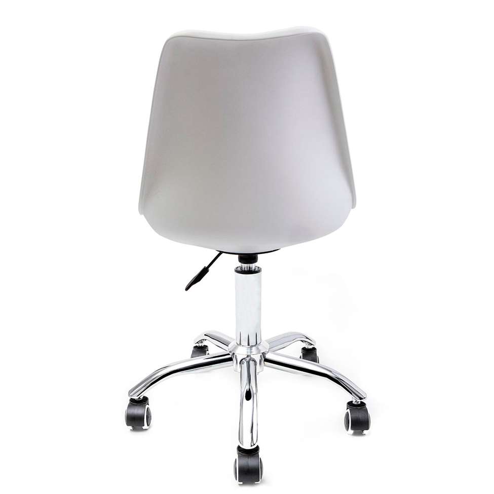 Conjunto com 2 Cadeiras de Escritório Secretária Saar Cromado e Branco