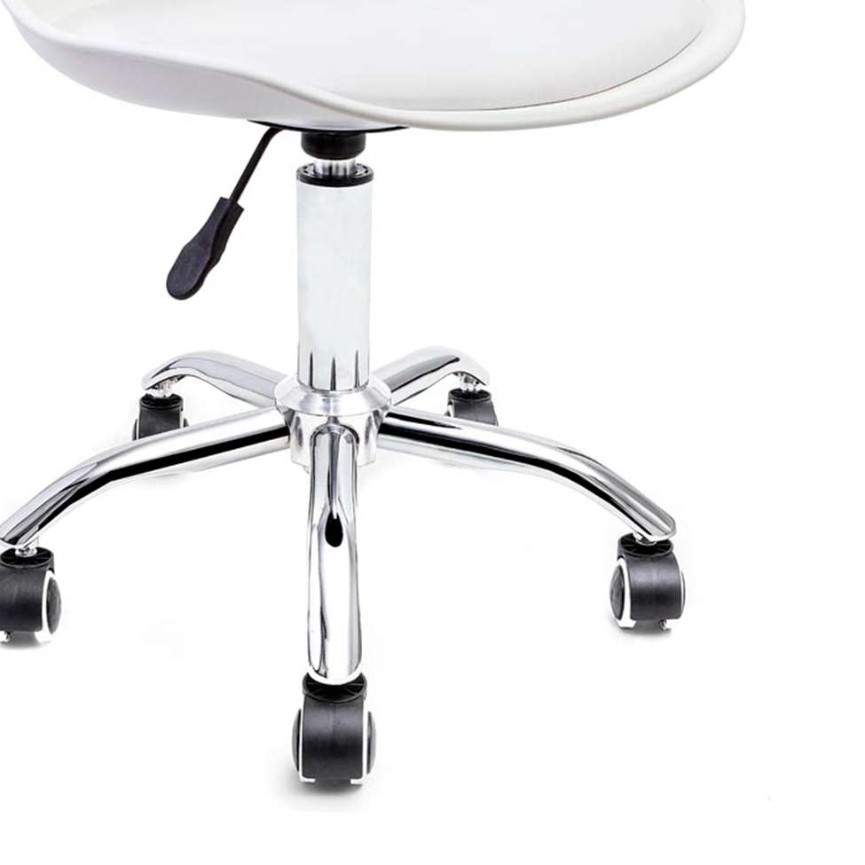 Conjunto com 2 Cadeiras de Escritório Secretária Saar Cromado e Branco