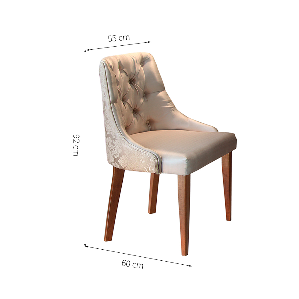Conjunto com 2 Cadeiras de Jantar Belíssima Imbuia e Bege