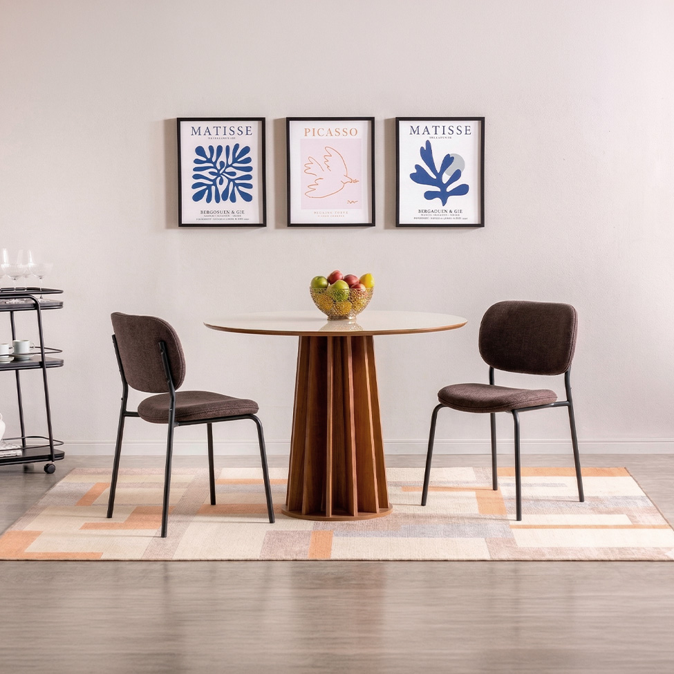 Conjunto com 2 Cadeiras de Jantar Bris Marrom