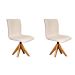 Conjunto com 2 Cadeiras de Jantar Lenk Cru