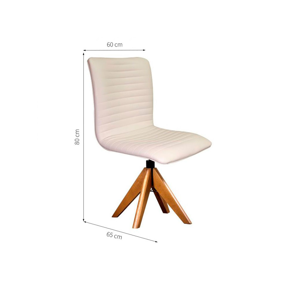 Conjunto com 2 Cadeiras de Jantar Lenk Cru