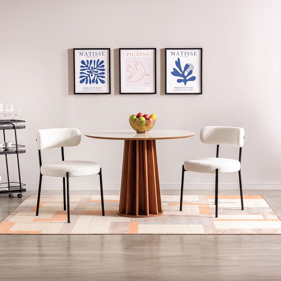 Conjunto com 2 Cadeiras de Jantar Mist Branca