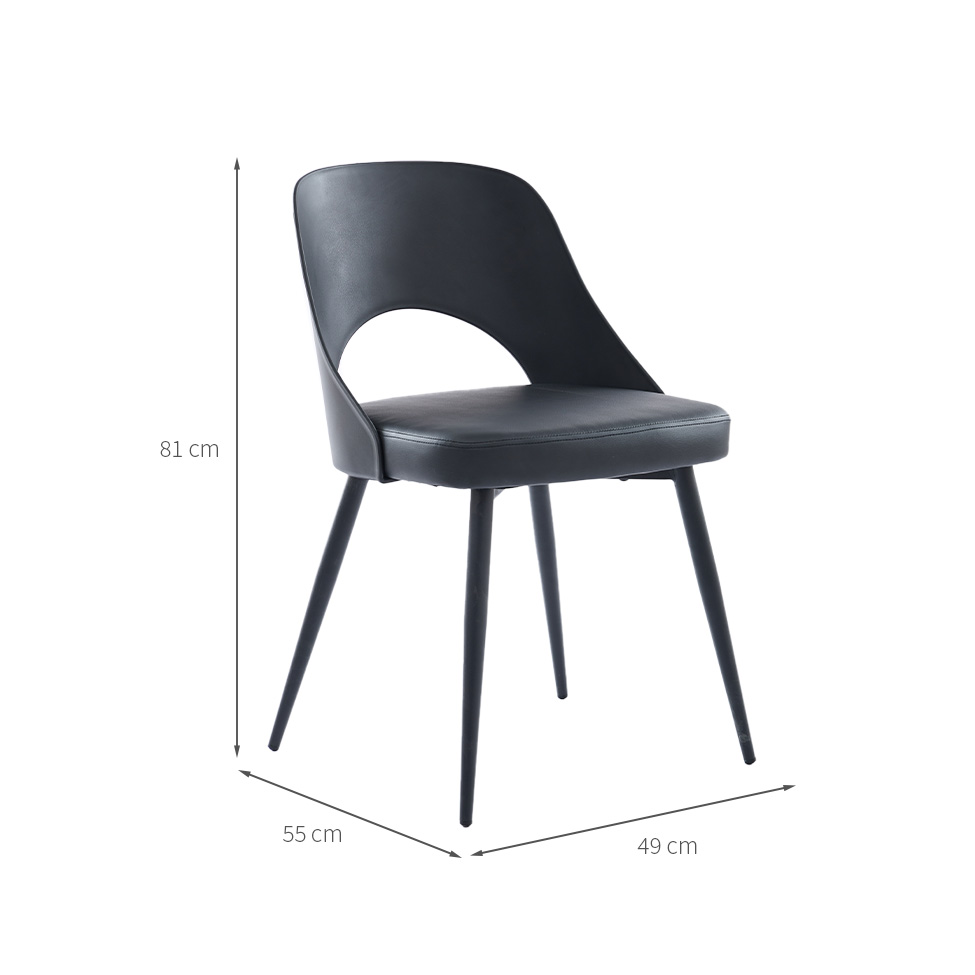 Conjunto com 2 Cadeiras de Jantar Riva Preto