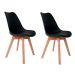 Conjunto com 2 Cadeiras de Jantar Saarinen Wood Preto