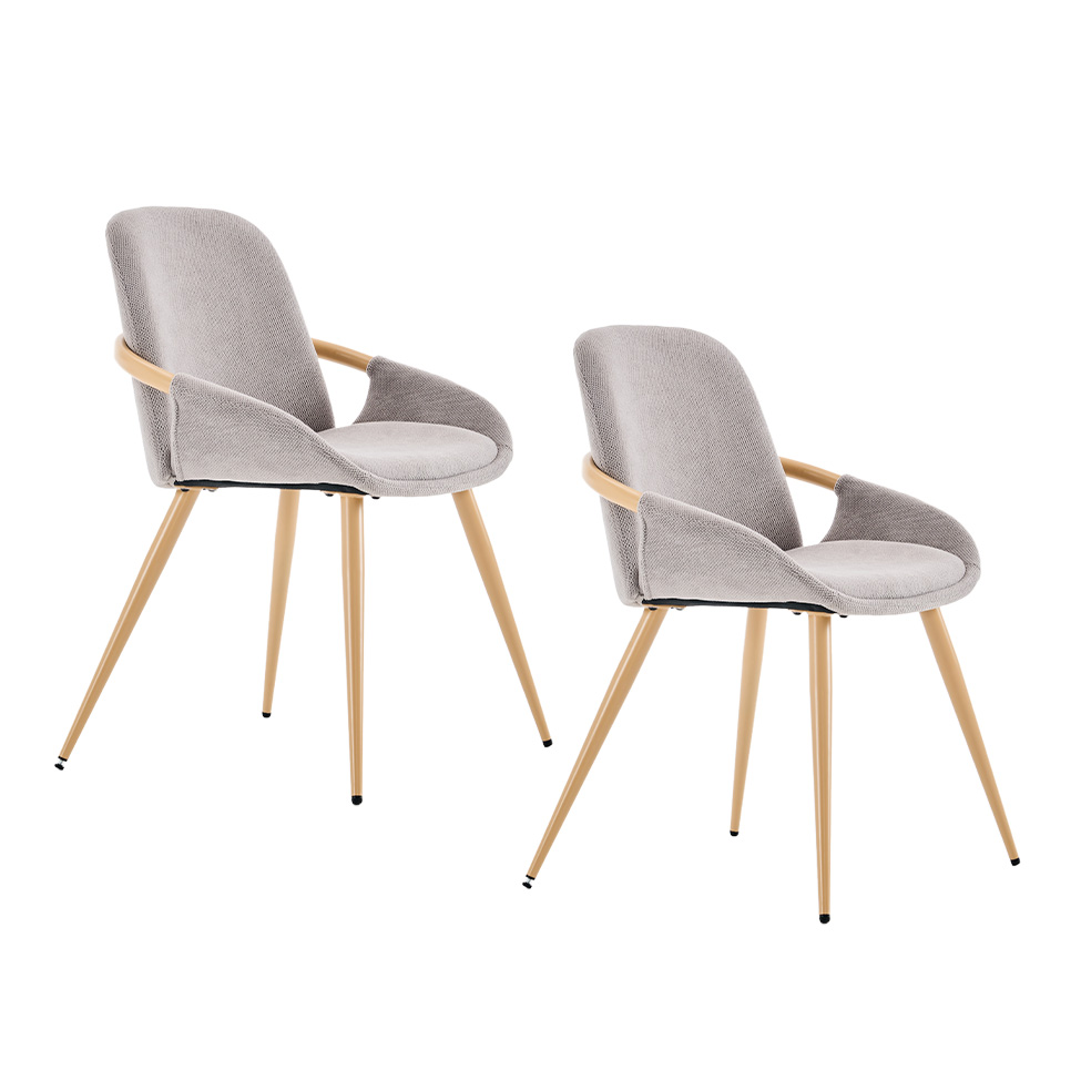 Conjunto com 2 Cadeiras de Jantar Vita Cinza Claro