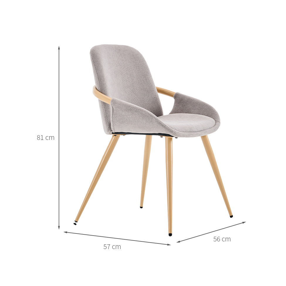 Conjunto com 2 Cadeiras de Jantar Vita Cinza Claro