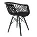 Conjunto com 2 Cadeiras de Jantar Web Preto