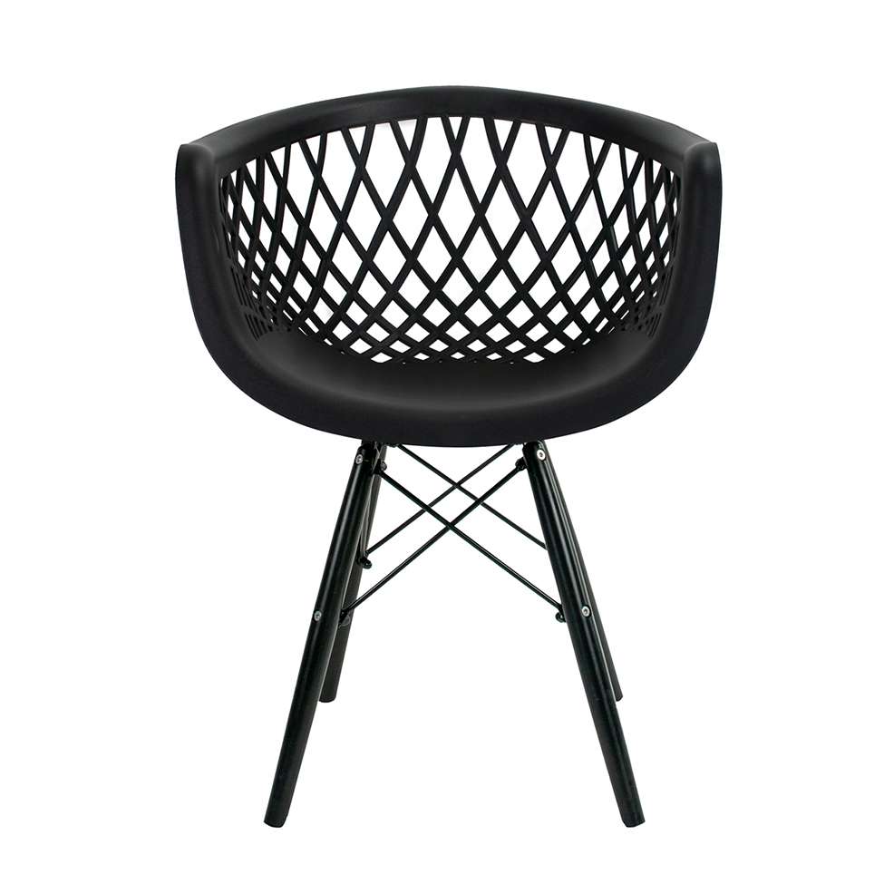 Conjunto com 2 Cadeiras de Jantar Web Preto
