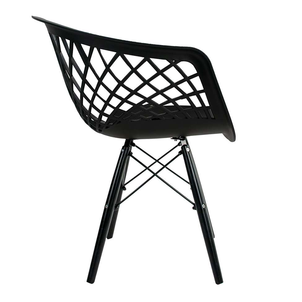 Conjunto com 2 Cadeiras de Jantar Web Preto