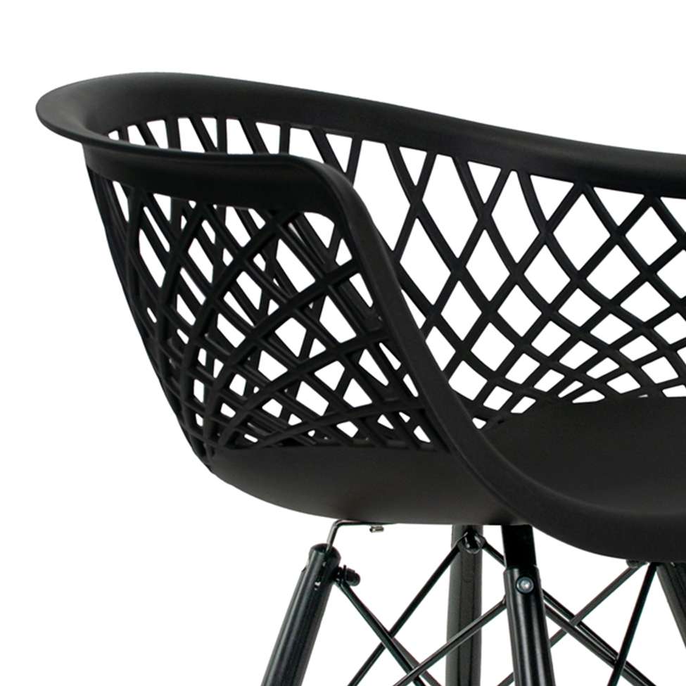 Conjunto com 2 Cadeiras de Jantar Web Preto