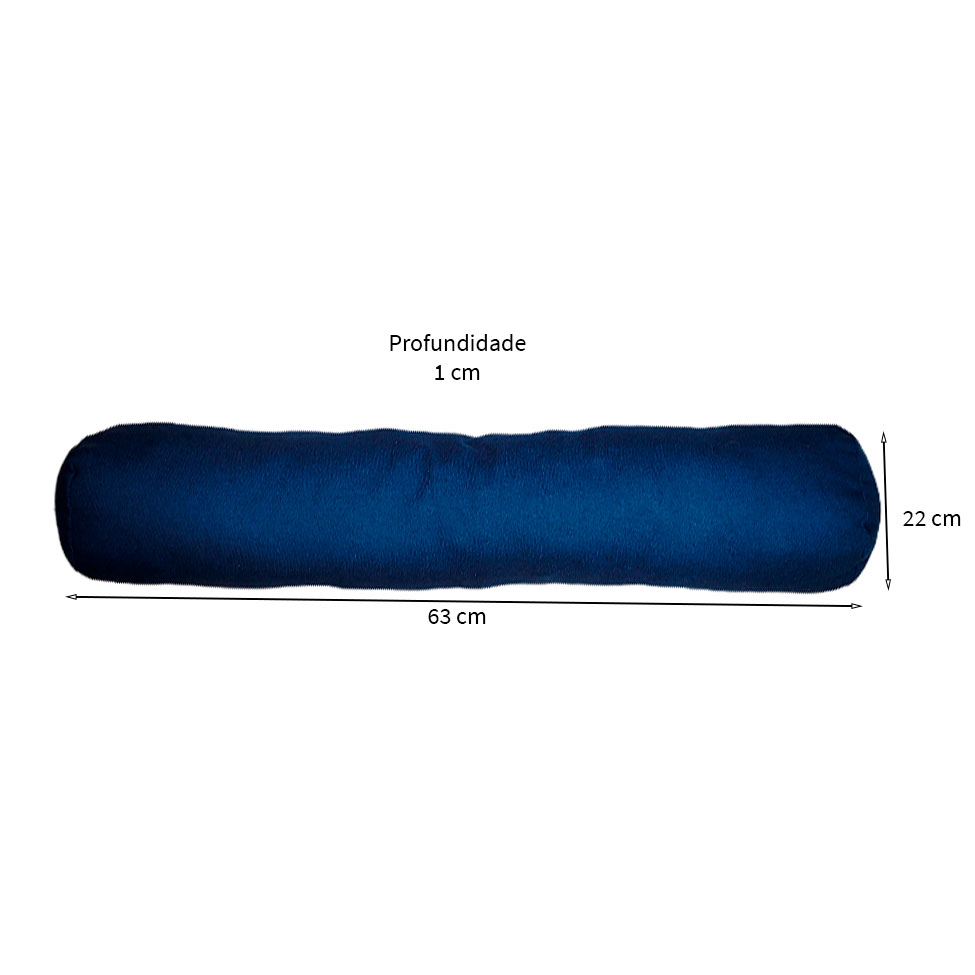 Conjunto com 2 Capas de Almofada Rolinho Candy 63x22 Linho Azul Marinho