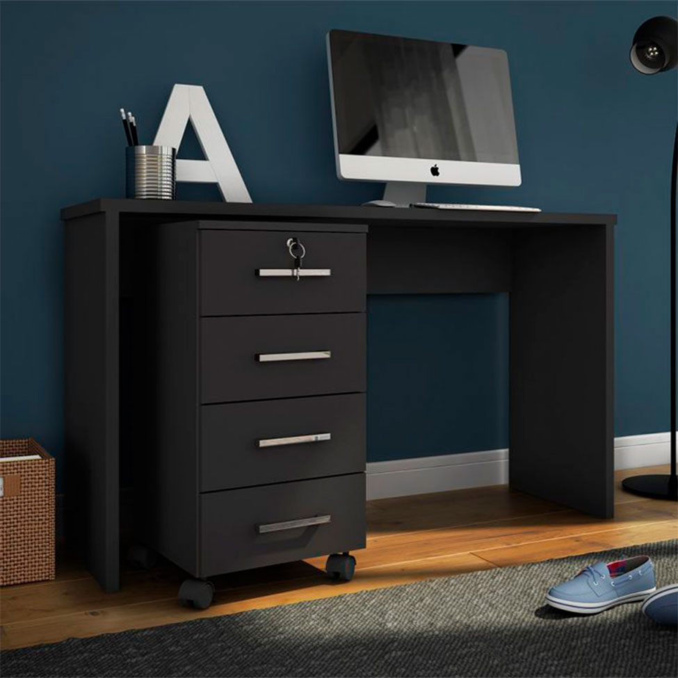 Conjunto com 2 Gaveteiros Gávea Flex 8 GV Preto e Amarelo