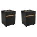 Conjunto com 2 Gaveteiros Los Angeles 4 GV Preto e Carvalho