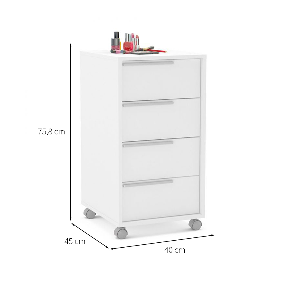 Conjunto com 2 Gaveteiros Maia 8 GV Branco