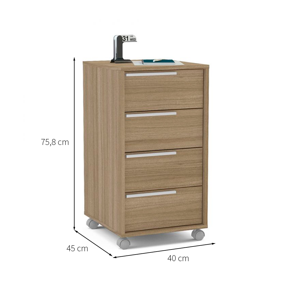 Conjunto com 2 Gaveteiros Maia 8 GV Castanho