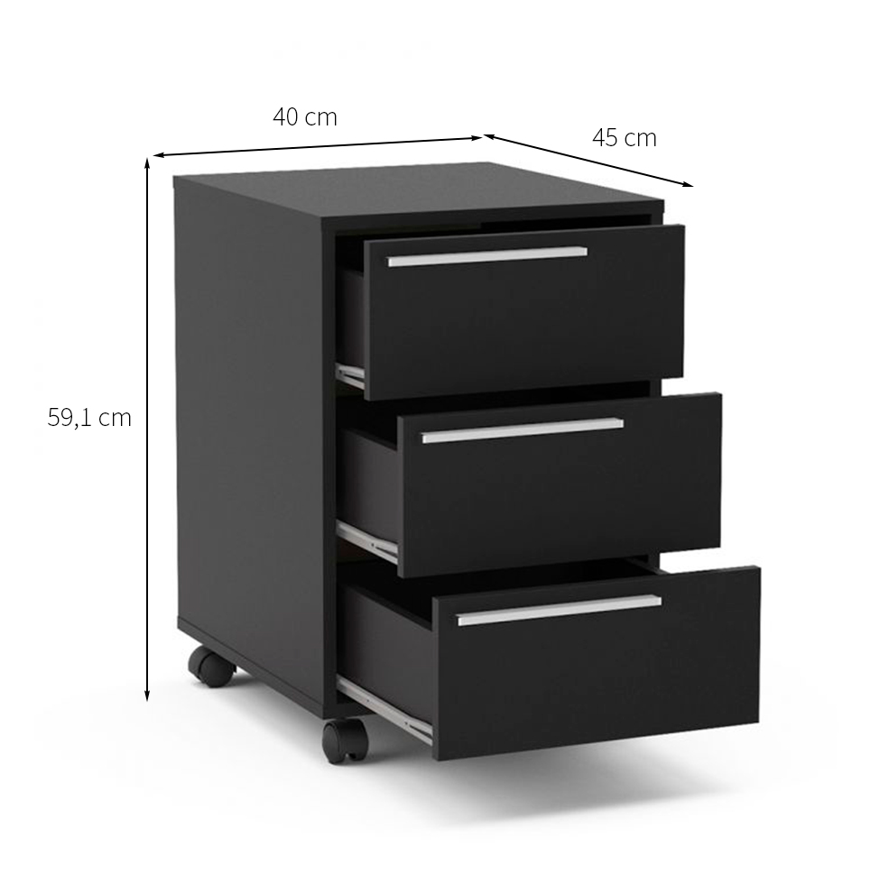 Conjunto com 2 Gaveteiros Maia I 6 GV Preto
