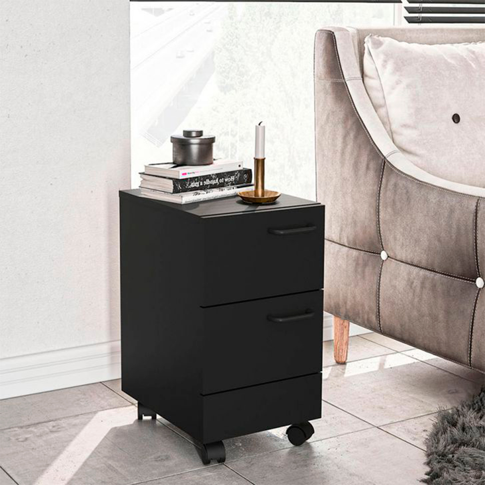 Conjunto com 2 Gaveteiros Osaka 4 GV Preto