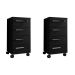 Conjunto com 2 Gaveteiros Paris 8 GV Preto