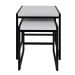 Conjunto com 2 Mesas Laterais Wooden Branca e Preto