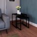 Conjunto com 2 Mesas Laterais Wooden Ônix e Preto