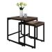 Conjunto com 2 Mesas Laterais Wooden Carvalho Dark e Preto