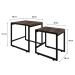 Conjunto com 2 Mesas Laterais Wooden Carvalho Dark e Preto